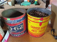 anti-freeze cans & nails