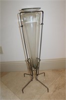 Metal Base Glass Cylinder Vase 33 1/2 x 8