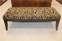 Leopard Print Upholstered Bench 18 x 50 x 21