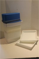 22 Plastic Containers with Tops 4 1/2 x 7 x 13