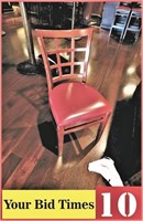 Wooden Dining Chairs (Red Seat)