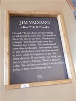 25.5X32 Wood Frame "Jim Valvano" Sign