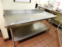 72" All SS Work Table w/ 4" Lip