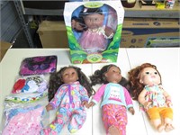 LOT OF 4 BABY DOLLS WITH ACCESSORIES