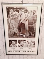 24X36 Golf With The 3 Stooges Framed Poster