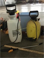 Trash can and sprayers