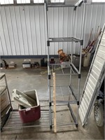 Coleman Cooler and Wire Shelving