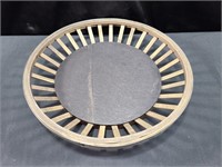 12 Inch Wood & Metal Shallow Basket