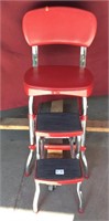 Retro Red Cosco Naugahyde Step Stool