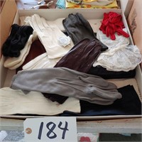 Vintage Ladies Gloves, Leather, Doe-skin, cloth