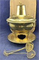 Beautiful Ornate Brass Hibachi/Chicken Cooker