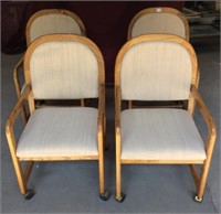 Classic 80s Rolling Oak Dining Chairs