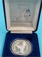 1988 Fur Rondy 1 troy oz. .999 silver coin in box