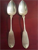 2 Coin Silver Tablespoons 76.7 G