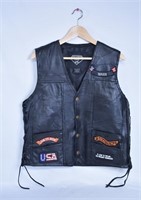 Genuine Buffalo Leather Motorcycle Vest L