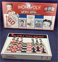 Betty Boop Checkers & BB Sealed Monopoly Game