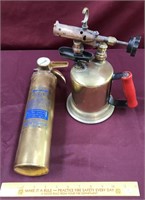 Vintage Brass Torch And Fire Extinguisher