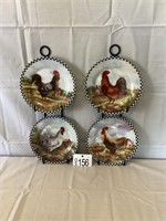 Decorative Plates with Hangers - Rooster Design