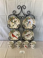 Decorative Cup and Plate Display with Hanger
