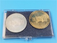 1972 Fur Rondy sterling silver and bronze 2 coin s