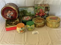 Assortment of Tin Cookie Containers