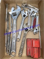 Lot of Adjustable Wrenches, etc.