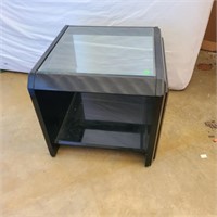 Black wood & glass end table