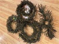 Primitive Christmas Wreath and Garlands