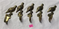 vintage quail brass hooks