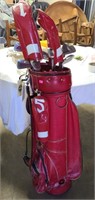 Golf bag, club covers, Lady Spalding golf clubs