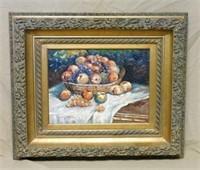 Still Life of Fruit Oil on Canvas, Signed Misso.