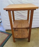 sm. wood table w/ shelves