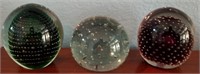 819 - 3 BLOWN GLASS PAPERWEIGHTS