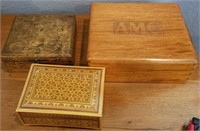 819 - LOT OF 3 WOOD DECOR BOXES