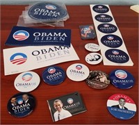 819 - LOT OF POLITICAL CAMPAIGN BUTTONS & STICKERS