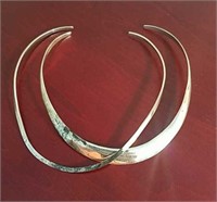 Two Sterling Collar Necklaces 50.6 G TW