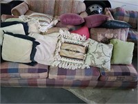 Large assortment of pillows