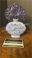 Fenton satin handpainted purple daisy perfume