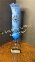 Beautiful blue jewel vase with gold decoration