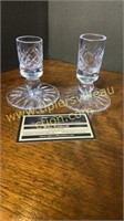 Royal Brierley crystal candle stands