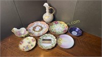 9 handpainted dishes with gold detail- Limoges,