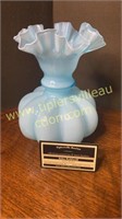 Blue Fenton melon vase