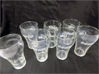 7 vintage coca cola glasses