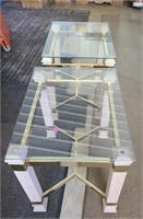 2 nice glass top end tables