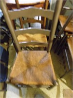 5 ladder back cane bottom chairs