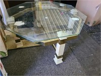 glass octagon coffee table; matches # 158
