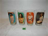 Vintage Nudie Girl Drinking Glasses