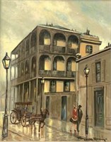 Painting of Street & Building by Raymond Scully.