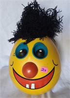 vintage yellow clown head "jack in box" toy