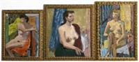 Lot: 3 Paintings of  Nude Women, Unsigned.